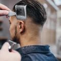 Beard Shaping Beard Shaper PLUS Comb & Barber Fade Combs Hair Cutting Tool For Line Up and Men Bread Comb Fading Comb Professional Barber Clipper Blending Flat Top Hair Cutting Comb Goatee Styling Template Combs Transparent for Hair Trim Beards Double Sid. 