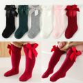 【HOT】 New Kids Socks Toddlers Girls Big Bow Knee High Long Soft Cotton Baby Socks Kids Solid Colour Cute Bow Girls Socks. 