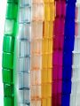 15 Glass Crystal Transparent Multicolor 13mm Flat Rectangle Beads for DIY, Jewelry Making, Crafting – 14.5*10mm Rectangle Shape Beads | 28 pcs Mix Set. 