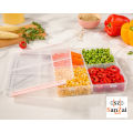 4 Grid Airtight Freezer Box With Lid & Lock | Clear Storage Box | Frozen Food Fruit Organizer. 
