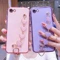 Maitus for iPhone 6s Plus/iPhone 6 Plus Back Cover with Bracelet Chain Love Heart Lanyard Fashion 6D Plating Shiny Girls Cases Soft Silicone Mobile Phone Protective Case. 