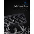 Banda K1000 Multimedia Wired Keyboard – Compact USB Waterproof Keyboard with Ergonomic Design, Arabic/English Layout, for Laptop & PC. 