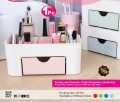 Cosmetics storage box, table organizer, vanity box with makeup, and dressing table stand. 