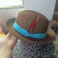 Fedora hat retro top hat British jazz hat male Michael Jackson hat autumn and winter unisex big brim hat. 