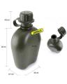 Military Water Bottle Canteen with Cover & Aluminum Cup - 1 Liter. 