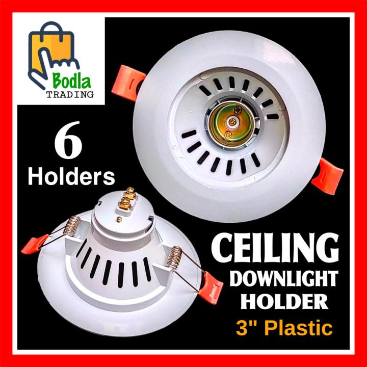 6 Pcs Ceiling Downlight Bulb Holder Cieling Light Holder Screw type E27-3 Inch PVC Plastic