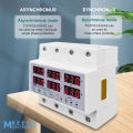 Original Tomzn Voltage Protector TOVPD3-63VAS 3 Phase 63A Din rail adjustable Over Under Voltage current limit protection Relay Protector SYN ASYNC Synchronous Asynchronous. 