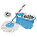 [Steel] Rotating Spin Mop 360 with Bucket & Wheels - 01 Microfiber Cloth Refill Included (Extendable and Retractable) Steel / Plastic. 