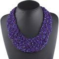 Claire Jin Women Collar Bohemian Necklace Handmade Woven Small Beads Choker Necklaces Vintage Fashion Ethnic Jewelry. 