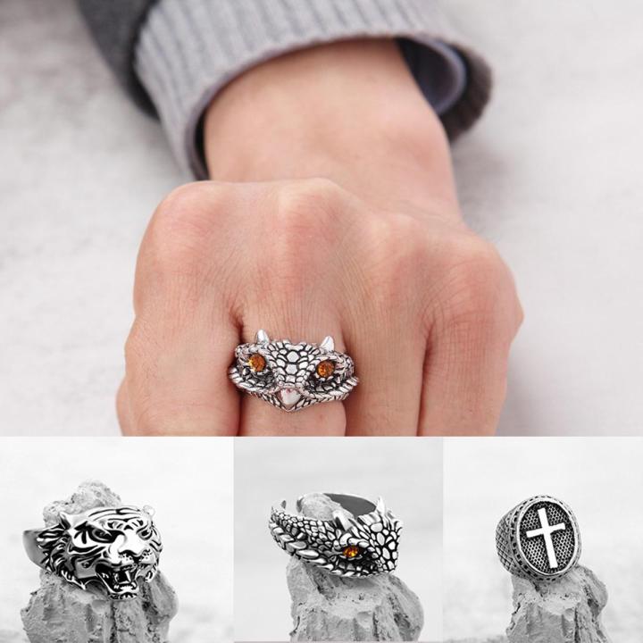 Men S Fashion Jewelry Rings 2026.Fashion jewelry ring Starfish Spider Eagle Lion Dragon fashion ring ...