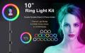 MJ26 10 Inch RGB Led Ring Light With PHONE HOLDER Circle Ring Selfie Led Photographic Studio Light For Youtube Live Show. 