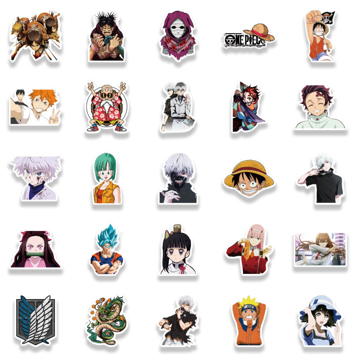 50pcs%20Mixed%20Anime%20Stickers%20One%20Piece%20Demon%20Slayer%20Naruto%20Hunter%20Anime%20Sticker%20Notebook%20Motorcycle%20Skateboard%20Computer%20Mobile%20Phone%20Cartoon%20Decal%20Toy%20-%20Image%204