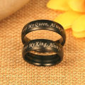 Couple Rings Letter Design Uni Always Your King Black Promise Ring. 