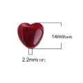 Doreen Box 10 PCs Red Heart Acrylic Beads Marble Effect for DIY Jewelry Making Beads Findings 14x14mm, Hole: Approx 2.2mm,. 