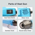 Temperature Mini Heat Gun Multi-Purpose Hot Air Gun Electric Heating Tools Shrink Pen for Craft PVC Shrink DIY Embossing Peeling Paint Mini Hot Air Thermostat Heat Hot Air Blower Thermal Power Tool Soldering Heat Air Tool for Soft Pottery D. 
