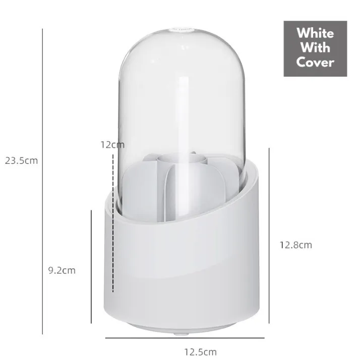Upgrade%20your%20vanity%20with%20our%20Makeup%20Brush%20Holder%20%E2%80%93%20a%20sophisticated%20360%C2%B0%20Rotating%20Organizer.%20The%20clear%20cover%20and%205%20compartments%20add%20glamour%20to%20your%20cosmetics%20storage,%20keeping%20essentials%20organized%20with%20ease.%20Elevate%20your%20beauty%20routine!%20-%20Image%209