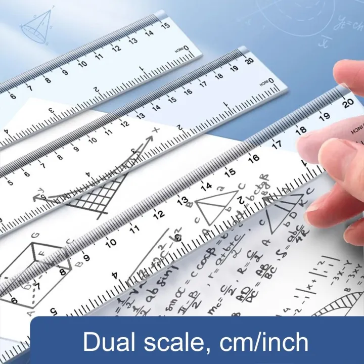 40cm White Ruler Drawing Tool 15cm 20cm 30cm 40cm Straight Ruler Multifunction Plastic ...
