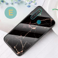 Biruiqu For Realme 5 5s 5i Realme C3 Shockproof Fashion Marble Tempered Glass Back Case Cover. 