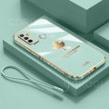 Maitus for OPPO A53 2020 Back Cover Fashion 6D Plating Maple Leaf Shiny Side Pattern Square Frame Cases Soft Silicone Mobile Phone Case for Boy Girls. 
