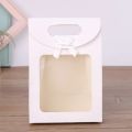 10Pcs Black/White Gift Bags with Clear Window Kraft Paper Bag with handle Candy Biscuits Cake Packing Box Eid Mubarak Gift Bag. 