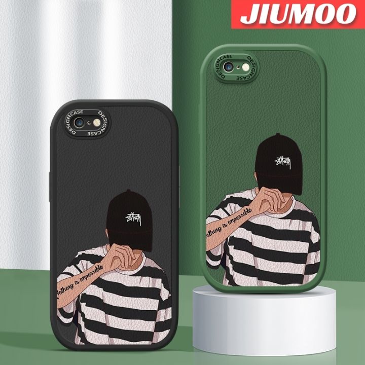 JIUMOO%20For%20iPhone%20Se%202020%20Case%20Fashion%20Cool%20Tide%20Boy%20Men%20Thin%20New%20Design%20Leather%20Soft%20Back%20Cover%20Camera%20Protection%20Cases%20Shockproof%20Casing%20-%20Image%202