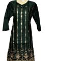 2 piece stitched linen dress for girls .new style, new design. 