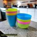 Plastic Glass And Bowl Set, Pack Of 4. 