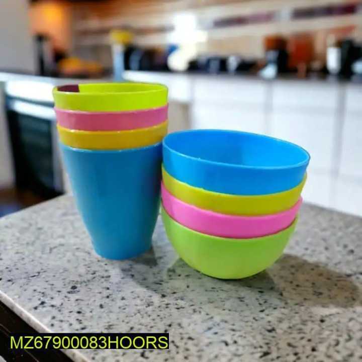 Plastic%20Glass%20And%20Bowl%20Set,%20Pack%20Of%204%20-%20Image%203