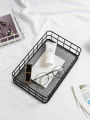 Student dormitory iron storage basket desktop storage basket home snack storage basket bathroom countertop finishing small basket. 