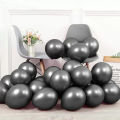BLACK METALLIC CHROME BALLOONS PACK ( PACK OF 10 BLACK BALLOONS ). 