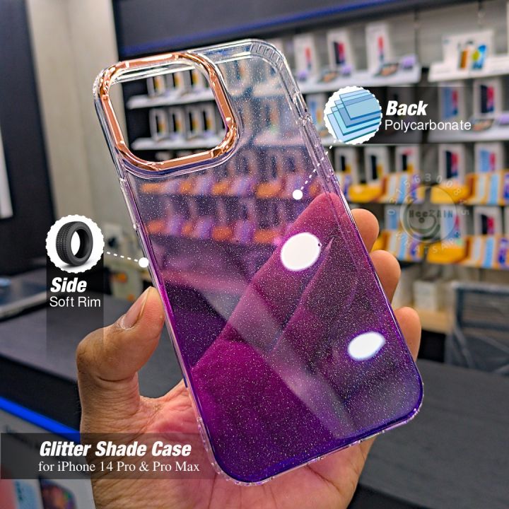 Glitter Purple Shade Case for iPhone 14 Pro, 14 Pro Max and 13 Pro