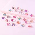 Pack Of 10 Mix Korean Cartoon Children Ring Fashion  Multicolor Lovely Cartoon Fruit Animal Rings for Children Adjustable Finger jewelry gift. 