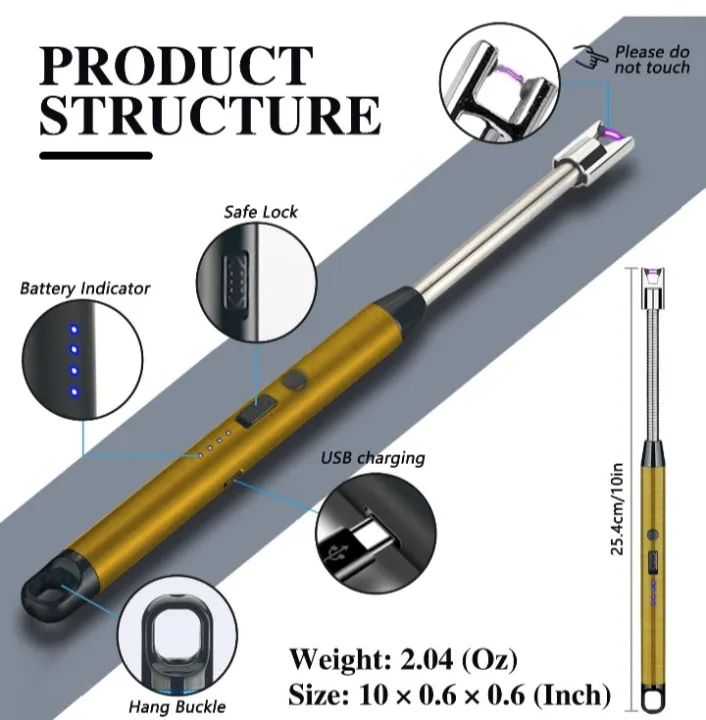 Electronic%20Kitchen%20Lighter%20USB%20Rechargeable%20Arc%20Pulse%20Ignition%20Windproof%20Portable%20Hook%20Metal%20Suitable%20for%20Kitchen%20Outdoor%20Camping%20BBQ%20-%20Image%202