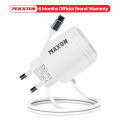 Maxon TC-01 Original 12W PD Charger Type C Cable Adapter- 2 USB Ports-2.4A Type C Charger- Adapter + Type-C  Cable For All Smart Phones. 