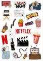Cute Stickers A5 uncut , Cute  Kawai Netflix  Travel Yellow , mobile laptop | journaling. 