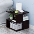 Rectangle Hallow Design Night Stand Storage Bedside Table Sofa modern end side coffee table with storage shelf living room. 