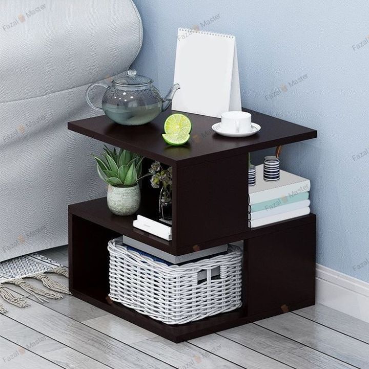 Rectangle Hallow Design Night Stand Storage Bedside Table Sofa modern end side coffee table with storage shelf living room