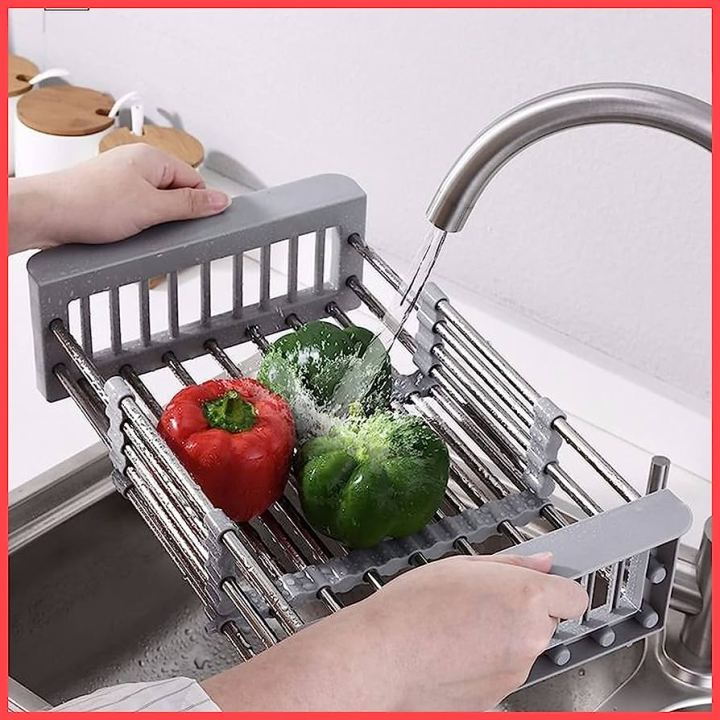 Kitchen%20Sink%20Adjustable%20Rectangular%20Strainer%20Drain%20Fruit%20Vegetable%20Dishe%20Black%20Basket%20Storage%20Rack%20Stainless%20Steel%20-%20Image%207