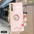 For Realme XT Cover + Ring Holder Stand Shiny Plating Square Bumper Phone Case Lens Protection Soft Silicone Shockproof Protective Back Cover. 