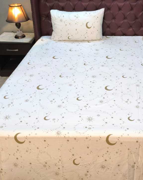 Moon And Stars Kids Parcale Bedsheet