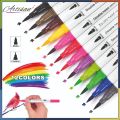 12 Colors Marker Liner Drawing color Marker Pens Twin Head Brush Pen Painting Art Supplies. 