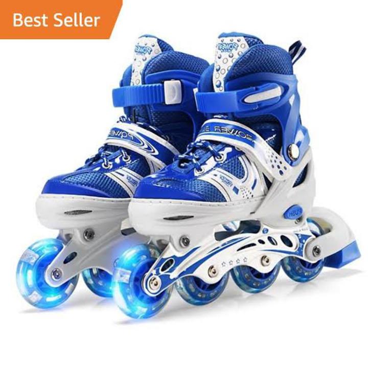 Otw-Cool Adjustable Roller Skates for Boys, All 8 Wheels Skates , Safe and Fun Illuminating for Kids
