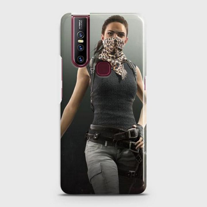 vivo V15 Cover Pubg Female character Fancy Look Hard Cover- Design 8 Case