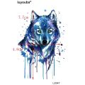 【Good-Love Store】Blue wolf Waterproof Temporary Tattoo stickers harajuku tattoo sleeve wolf tattoos designs tatoo man. 