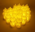LED CANDLE IN WARM COLOR ( PACK OF 24 TRANSPARENT LED CANDLES ). 