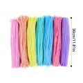 Durable Tulip Rose Macaron Color Fuzzy Wire Encrypted Fur Material Package Plush Strip Super Density Root Top Knitting DIY Flower Bouquet. 