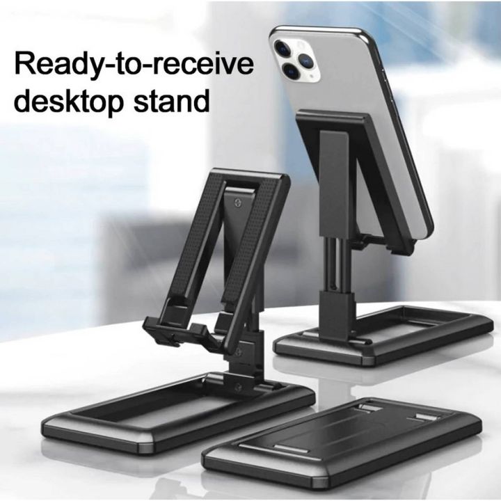 Cell Phone Stand, Angle Height Adjustable Cell Phone Stand for Desk, Fully Foldable Phone Holder Stand, Cradle, Dock, Tablet Stand, Compatible with All Mobile Phone and Tablets
