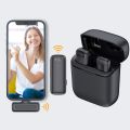 J11 Wireless Lavalier Microphone with Noise Reduction for iPhone & Android, Type C, Charging Case (Single Mic). 