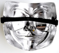 Silver color - V for Vendetta Hacker mask for Halloween Costume Cosplay Party Masks. 