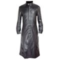 Stay Warm, Stay Stylish, Stay Neo with Neo Leather Long Trench Coat - Black. 